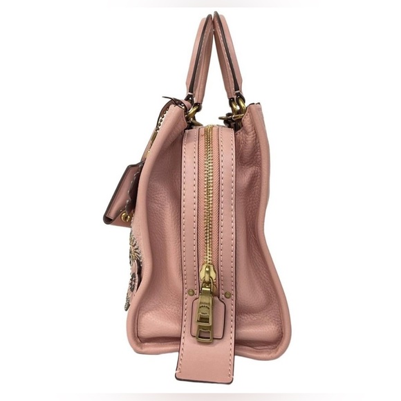 COACH 1941 Rogue 31 Peony Pink Pebble Leather Tea Rose & Rivets - Picture 7 of 16